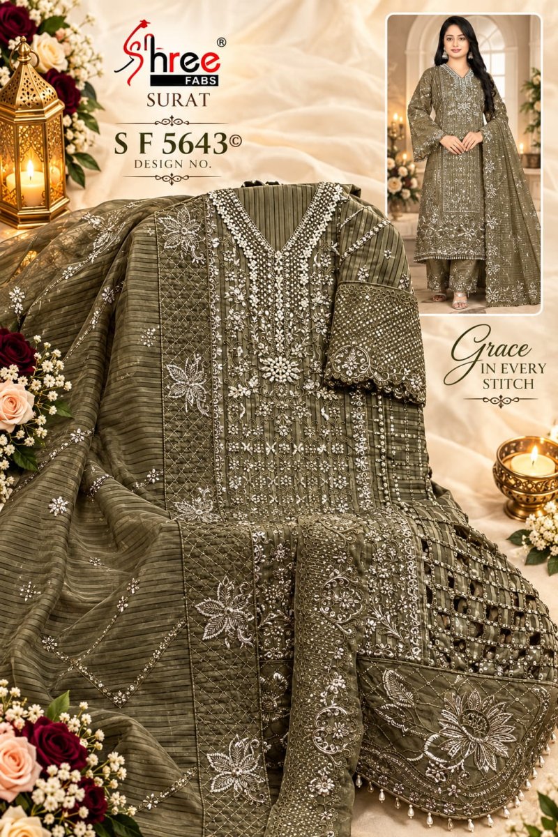 Sf 5643 A To D By Shree Fancy Lining Organza Pakistani Salwar Suits